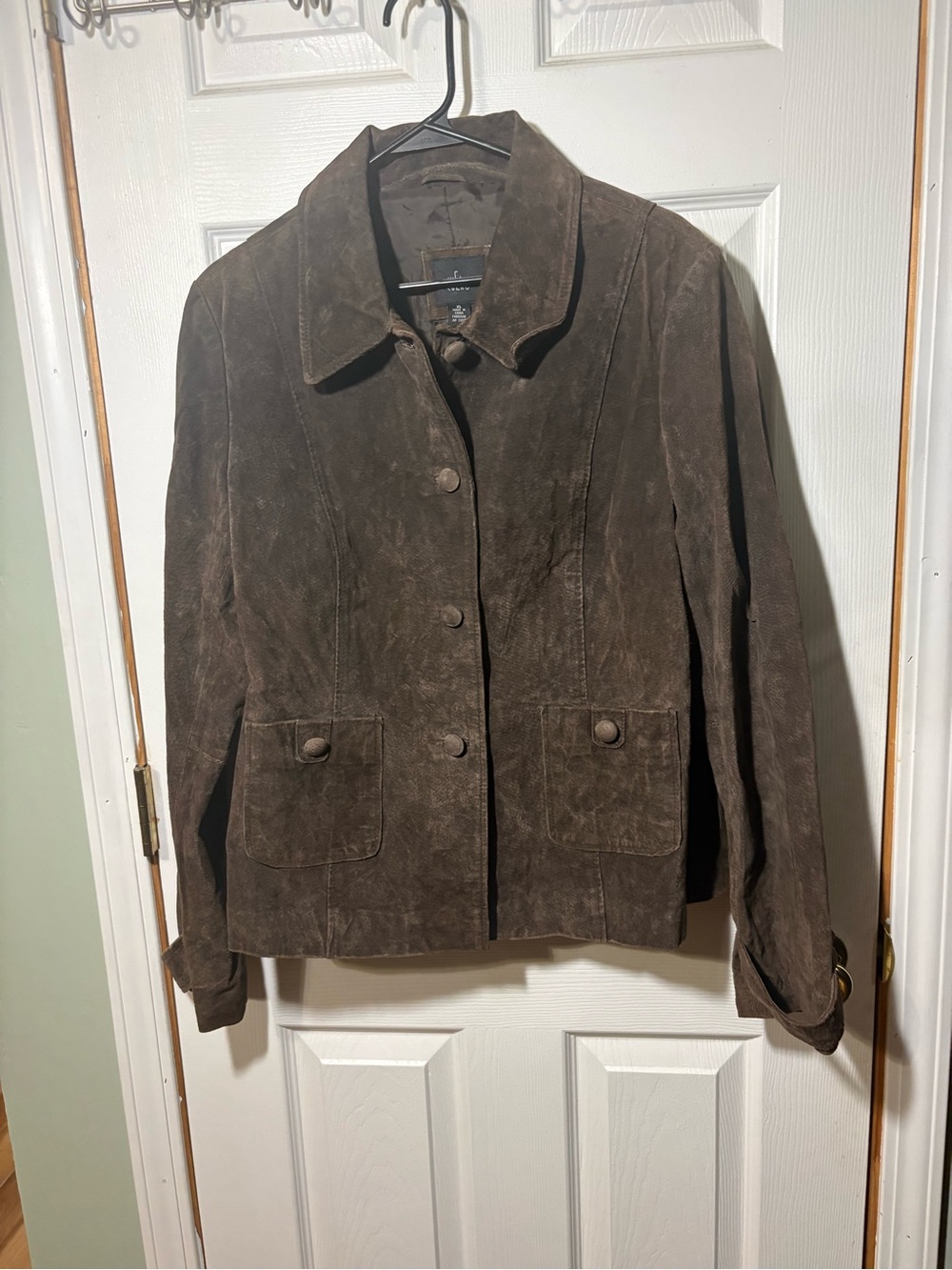 CuEro Brown Suede Button-Front Jacket